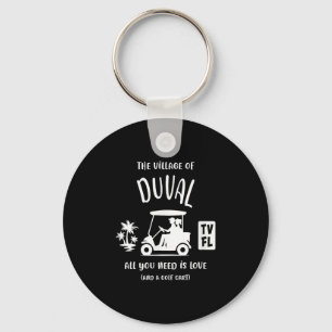 The Village Of Duval Tv Fl Golf Cart Design  Keychain