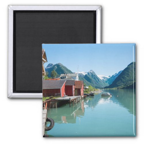 The village of Fjrland and fjord Norway magnet