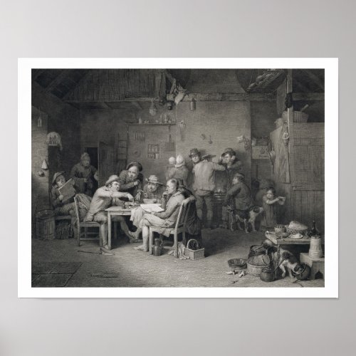 The Village Politicians engraved by Abraham Raimb Poster