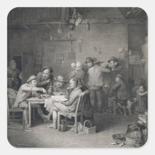 The Village Politicians, engraved by Abraham Raimb Square Sticker