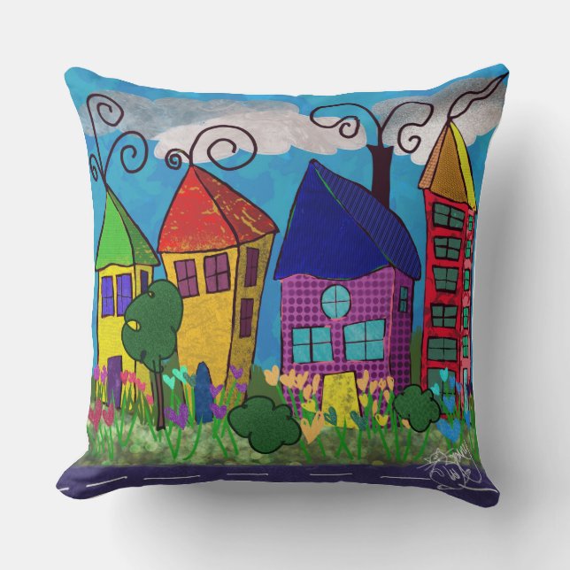 The village Throw Cushion (Front)