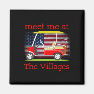 The Villages Florida Retirement American Flag  Magnet