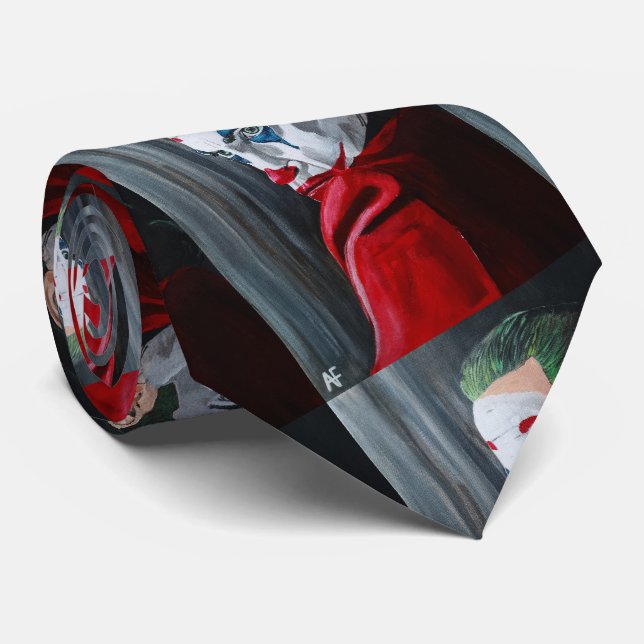 The Villain Painting by Alfred Fox Neck Tie (Rolled)