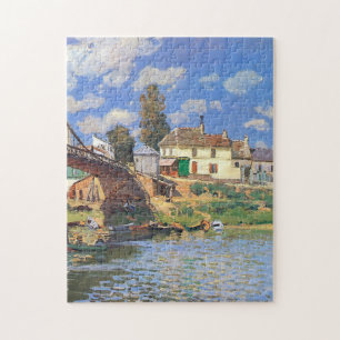 The Villeneuve-la-Garenne Bridge by Alfred Sisley Jigsaw Puzzle