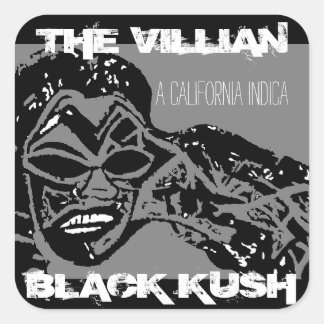 THE VILLIAN BLACK KUSH INDICA SQUARE STICKER
