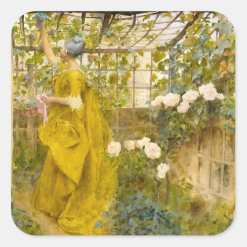 The Vine 1884 by Carl Larsson Square Sticker