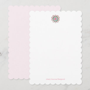 The Vine Scalloped Personalized Note Card