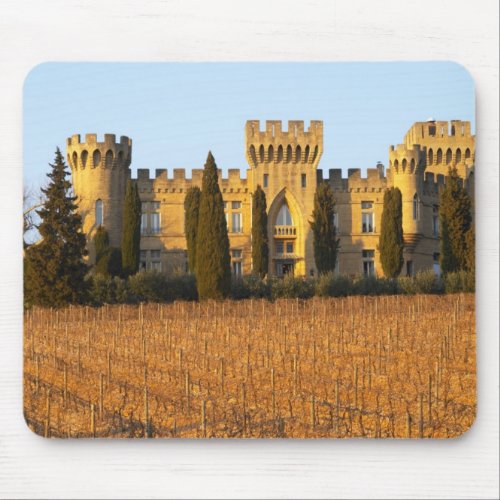 The vineyard with syrah vines and the chateau mouse pad