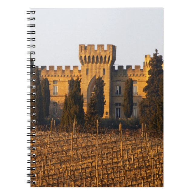 The vineyard with syrah vines and the chateau notebook (Front)