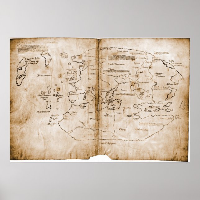 The Vinland Map 15th Century Mappa Mundi Poster (Front)