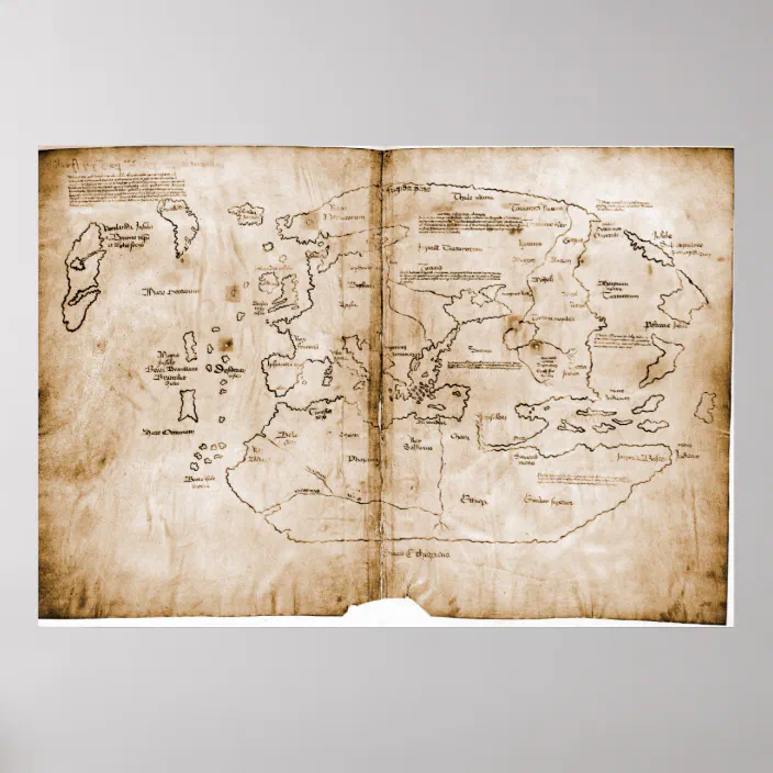 The Vinland Map 15th Century Mappa Mundi Poster Zazzle Com