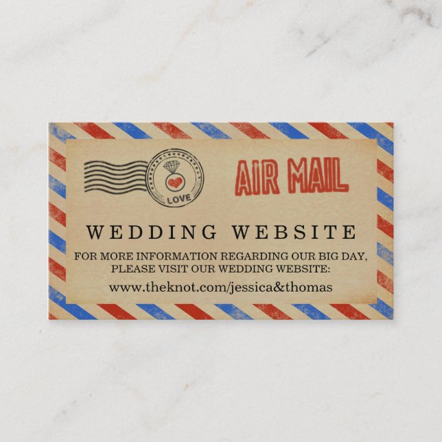 The Vintage Airmail Wedding Collection Enclosure Card (Front)