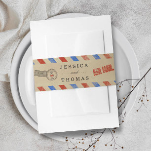 The Vintage Airmail Wedding Collection Invitation Belly Band