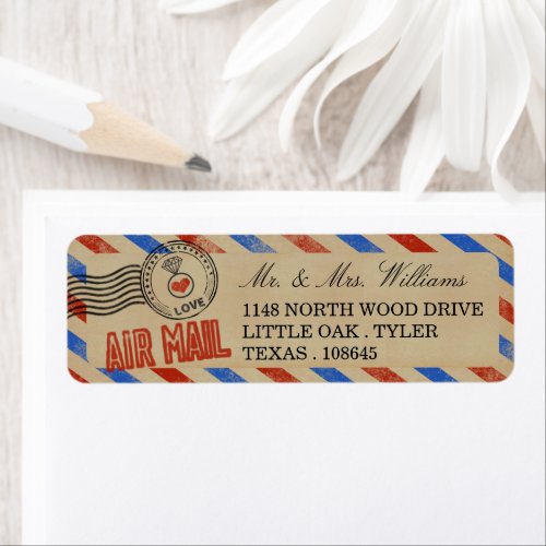 The Vintage Airmail Wedding Collection Label