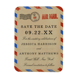 The Vintage Airmail Wedding Collection Magnet