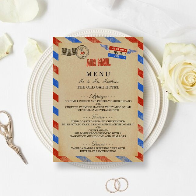 The Vintage Airmail Wedding Collection Menu (Creator Uploaded)