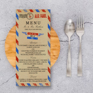 The Vintage Airmail Wedding Collection Menu