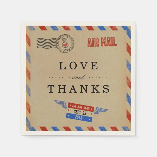The Vintage Airmail Wedding Collection Napkins