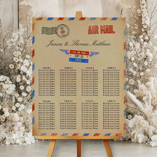 The Vintage Airmail Wedding Collection Seating Foam Board
