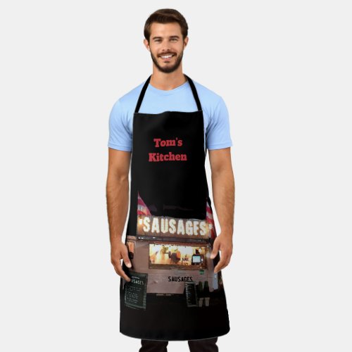 The vintage campervan sausage seller your name apron