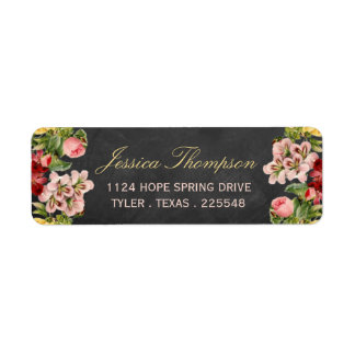 The Vintage Floral Chalkboard Wedding Collection Label