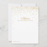 The Vintage Glam Gold Confetti Wedding Collection Advice Card<br><div class="desc">Add a touch of glam to your wedding with these gold confetti advice cards. The simple yet stylish design will allow your guests to write a note of advice for you to keep and read over in years to come. The wording is easy to personalize so these cards can quickly...</div>