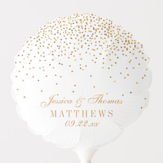 The Vintage Glam Gold Confetti Wedding Collection Balloon (Front)
