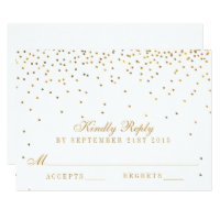 The Vintage Glam Gold Confetti Wedding Collection Card