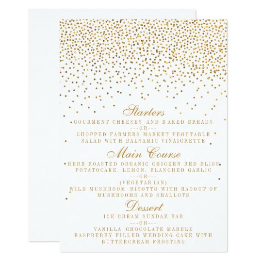 The Vintage Glam Gold Confetti Wedding Collection Card