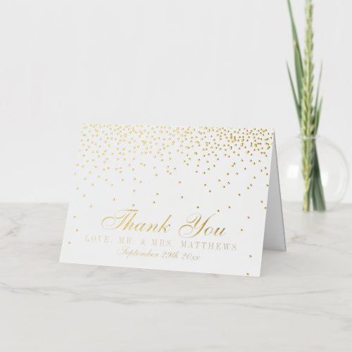 The Vintage Glam Gold Confetti Wedding Collection Foil Greeting Card