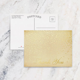 The Vintage Glam Gold Confetti Wedding Collection Foil Invitation Postcard