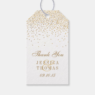 The Vintage Glam Gold Confetti Wedding Collection Gift Tags