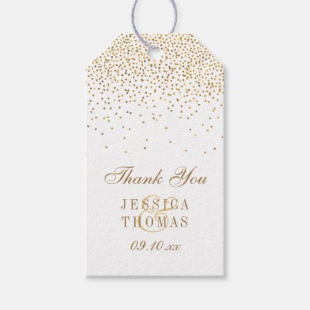 The Vintage Glam Gold Confetti Wedding Collection Gift Tags