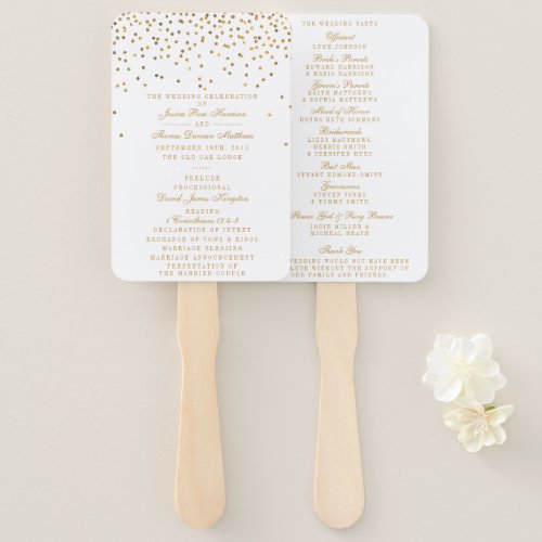 The Vintage Glam Gold Confetti Wedding Collection Hand Fan