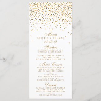 The Vintage Glam Gold Confetti Wedding Collection Menu