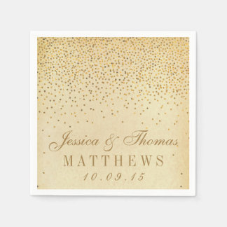 The Vintage Glam Gold Confetti Wedding Collection Paper Napkin