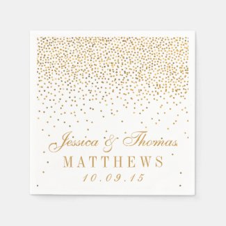 The Vintage Glam Gold Confetti Wedding Collection Paper Napkin