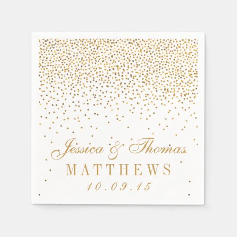 The Vintage Glam Gold Confetti Wedding Collection Paper Napkin
