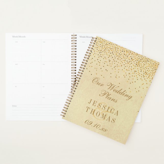 The Vintage Glam Gold Confetti Wedding Collection Planner (Display)