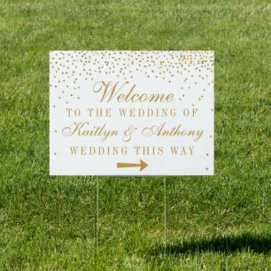 The Vintage Glam Gold Confetti Wedding Collection Sign