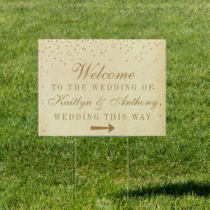 The Vintage Glam Gold Confetti Wedding Collection Sign