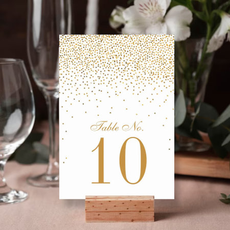 The Vintage Glam Gold Confetti Wedding Collection Table Number