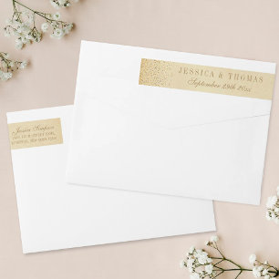 The Vintage Glam Gold Confetti Wedding Collection Wrap Around Label