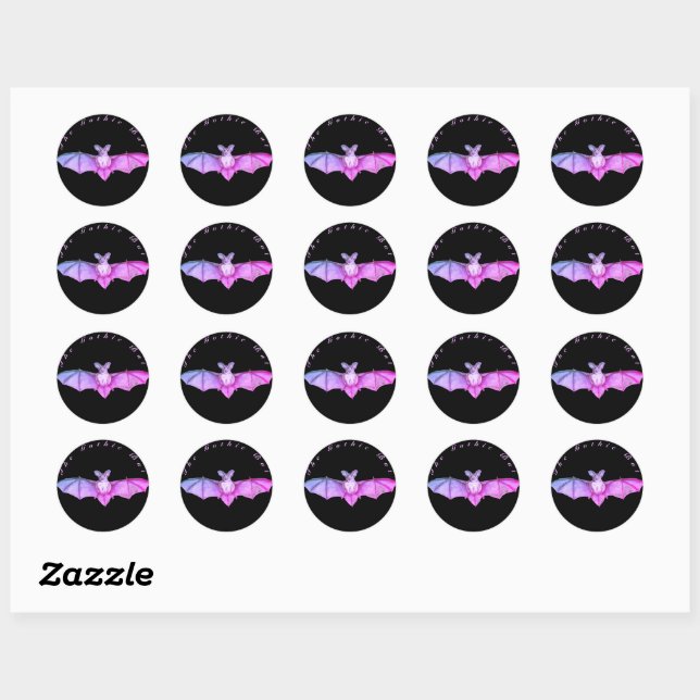 The Vintage Gothic Bat Round Stickers (Sheet)