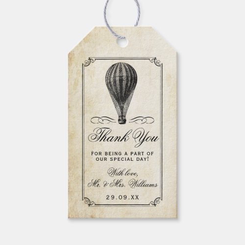 The Vintage Hot Air Balloon Wedding Collection Gift Tags