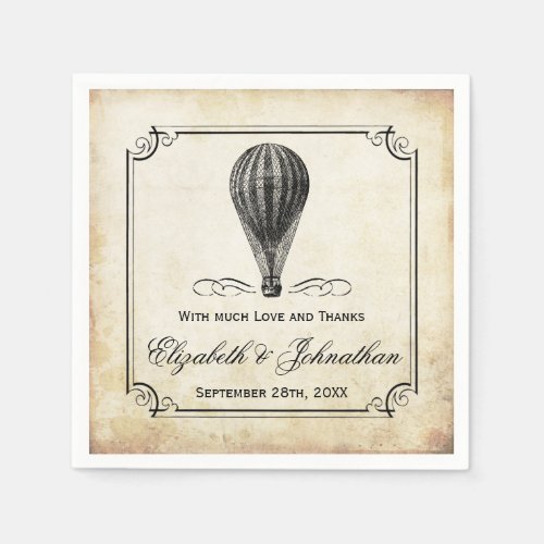 The Vintage Hot Air Balloon Wedding Collection Paper Napkins