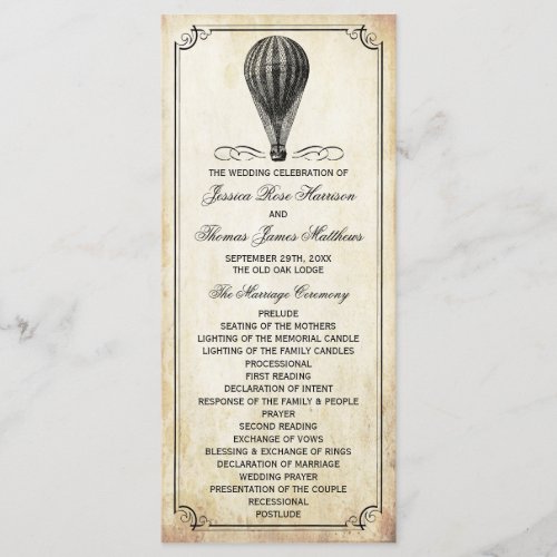 The Vintage Hot Air Balloon Wedding Collection Program