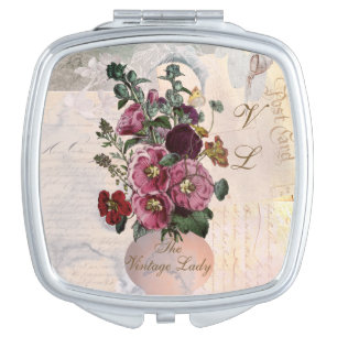 The Vintage Lady Vase + Monogram Compact Mirror
