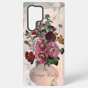 The Vintage Lady Vase + Monogram Samsung Galaxy S22 Ultra Case