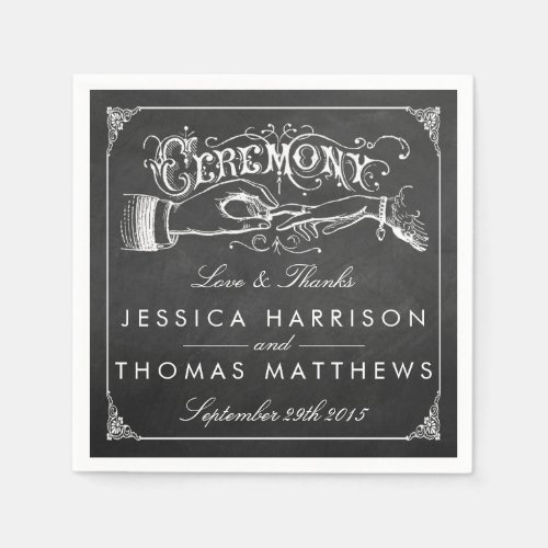 The Vintage Marriage Chalkboard Wedding Collection Napkins